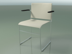 Silla apilable con reposabrazos 6603 (polipropileno marfil, CRO)