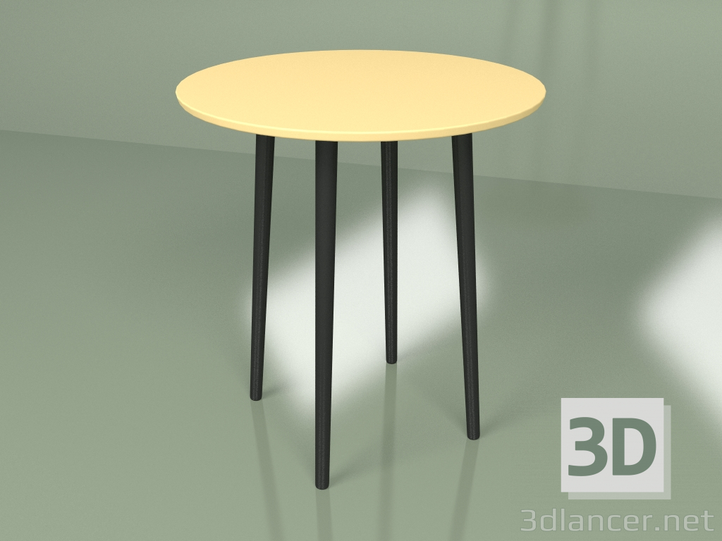 Modelo 3d Mesa de jantar pequena Sputnik 70 cm (amarelo ocre) - preview