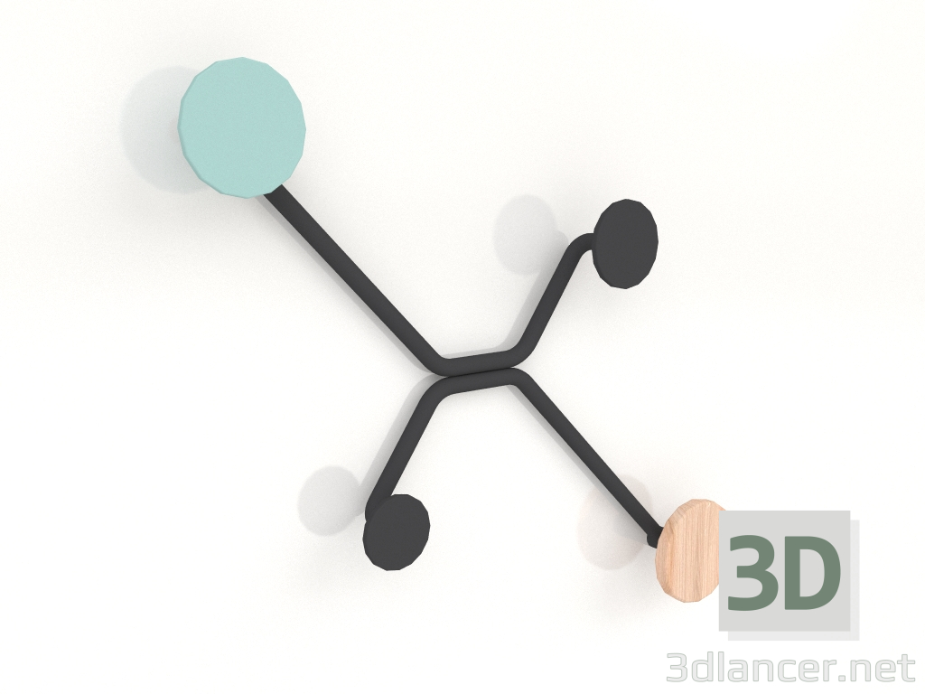 Modelo 3d Gancho para pendurar na parede (verde claro) - preview