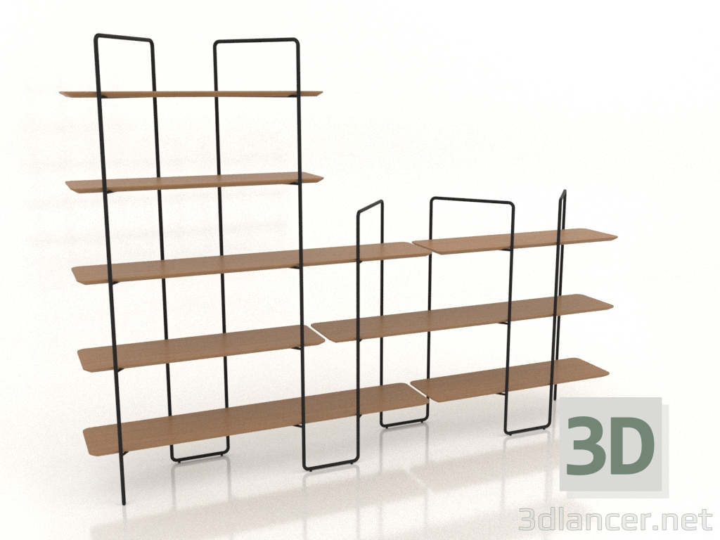 modello 3D Rack modulare (composizione 12 (05+10+U)) - anteprima