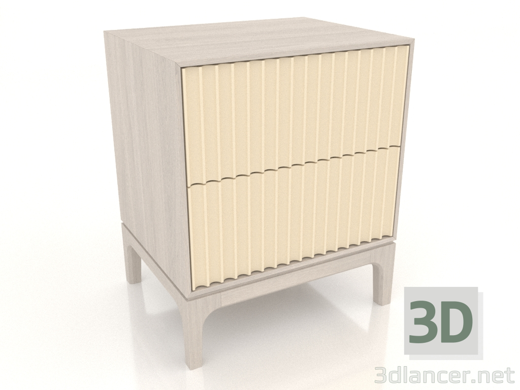 Modelo 3d Mesa de cabeceira FARGO 2 gavetas com frentes fresadas (baunilha, carvalho branqueado, opção 2) - preview