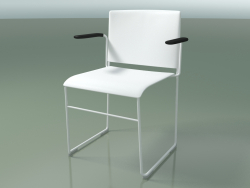 Silla apilable con reposabrazos 6603 (polipropileno blanco, V12)