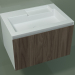 3d model Lavabo con cajón (L 72, P 50, H 48 cm, Noce Canaletto O07) - vista previa