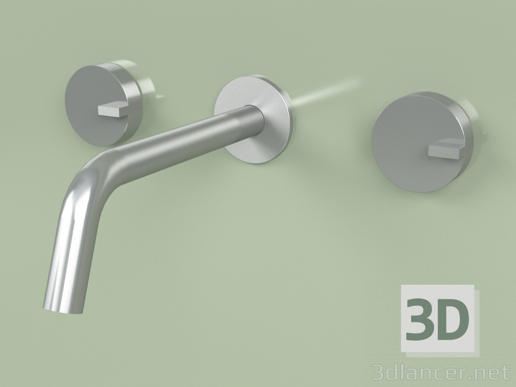 3d model Wall-mounted set of 2 separate mixers with spout (18 11 V, AS) - preview