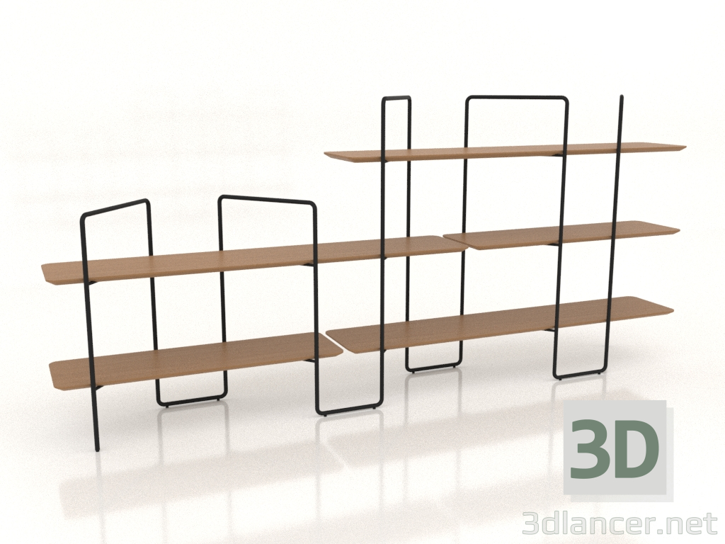 3d модель Стеллаж модульный (композиция 13 (05+01+U)) – превью