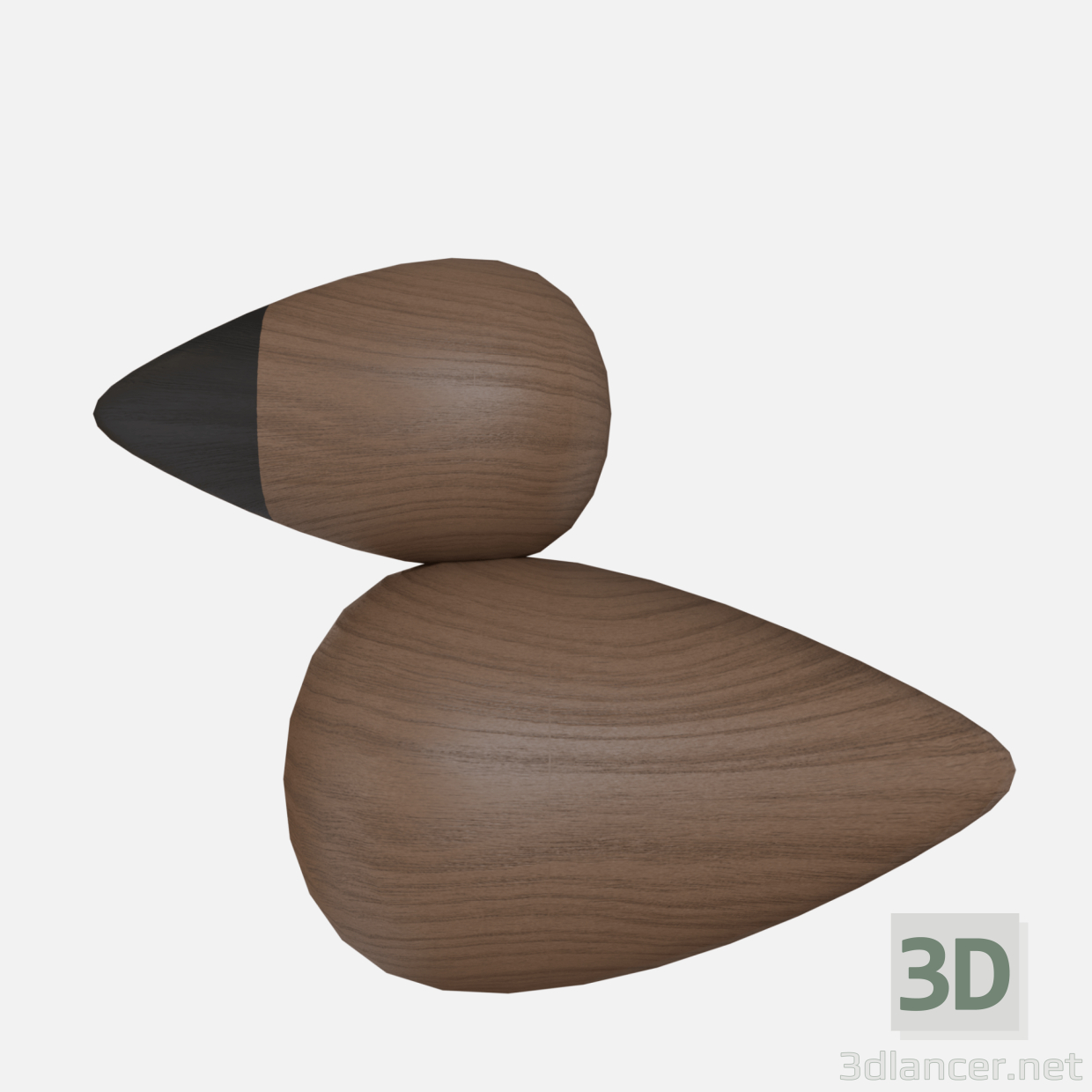 3d Wood bird model buy - render