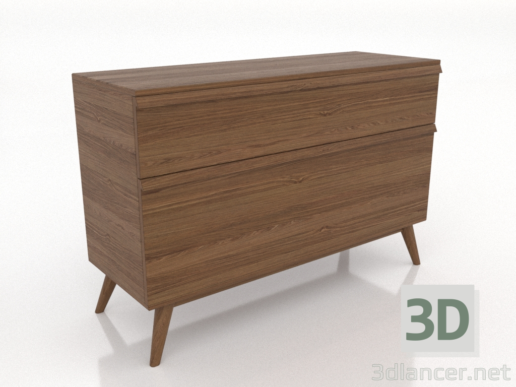 3d модель Комод 4 1200 мм (світлий горіх) – превью 3d модель Комод 4 1200 мм (світлий горіх) – превью