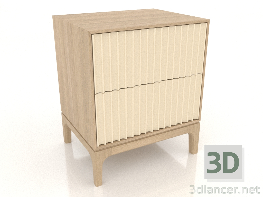 3d model Bedside table FARGO 2 drawers with milled facades (vanilla, lightened oak, option 2) - preview 3d model Bedside table FARGO 2 drawers with milled facades (vanilla, lightened oak, option 2) - preview