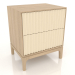 3d model Bedside table FARGO 2 drawers with milled facades (vanilla, lightened oak, option 2) - preview