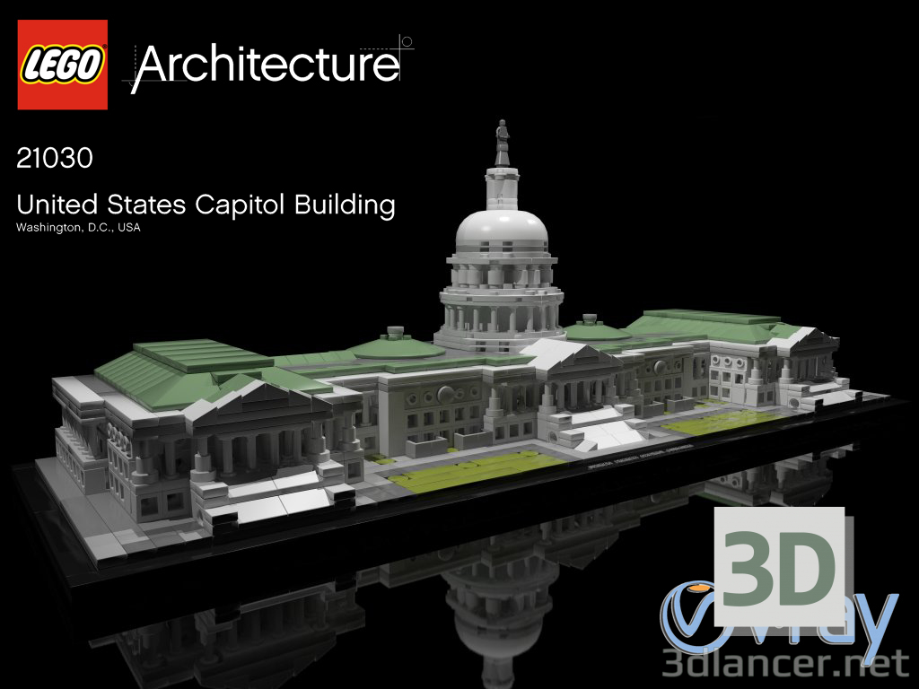 modèle 3D de LEGO ÉTATS-UNIS 21030 CONSTRUCTION CAPITOL acheter - rendu