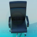 3d model Black leather chair on wheels - preview