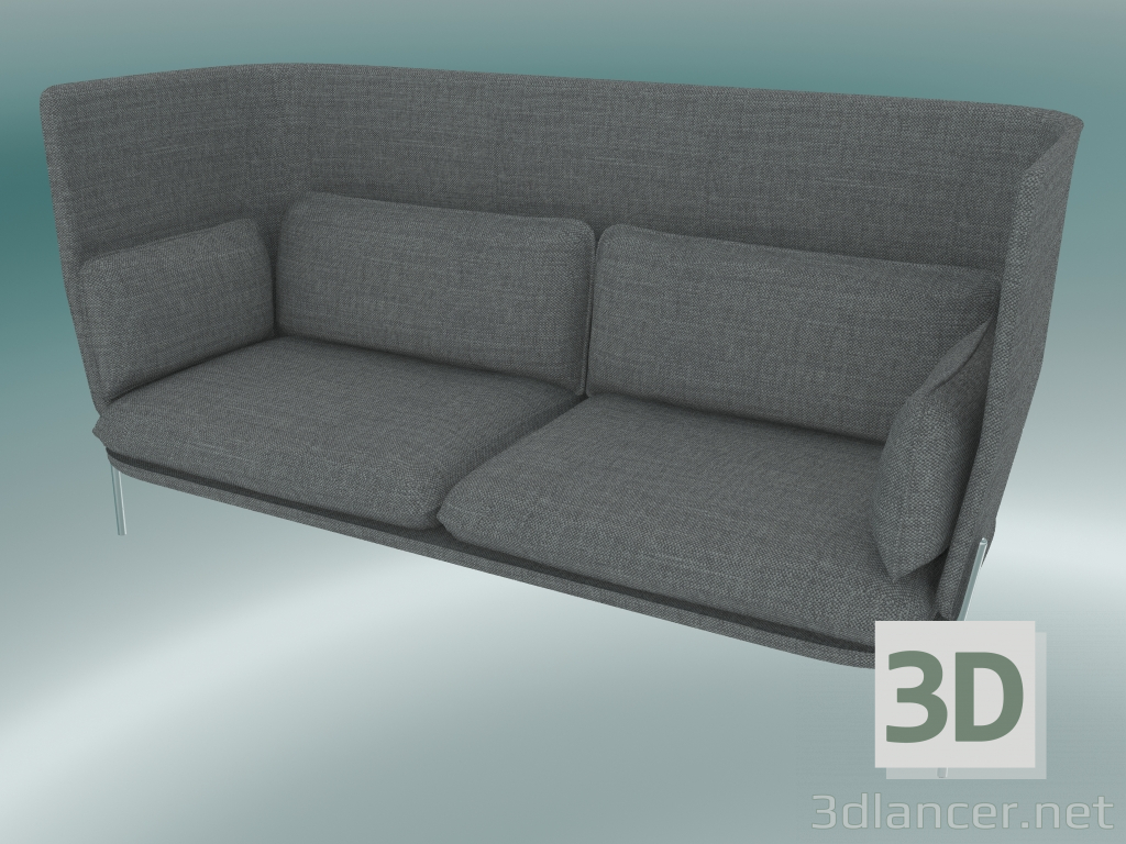 Modelo 3d Sofá Sofá (LN7, 90x232 H 115cm, pés cromados, Hot Madison 724) - preview