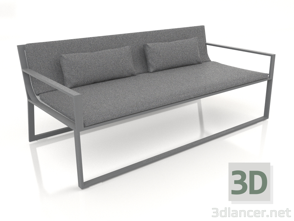 3d model 2-seater sofa (Anthracite) - preview