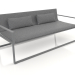 3d model 2-seater sofa (Anthracite) - preview