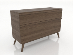 Commode 4 tiroirs 1200 mm (frêne éclairci noyer)