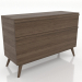 modèle 3D Commode 4 tiroirs 1200 mm (frêne éclairci noyer) - preview