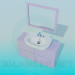 3d model Washbasin with mirror - preview