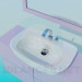 3d model Washbasin with mirror - preview