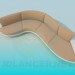 3d model Sofa with curved stand - preview