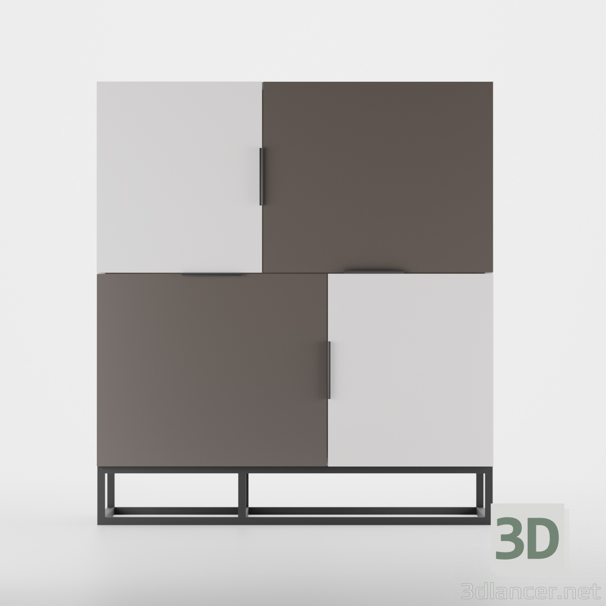 Cajonera-Loft-Pure-4-puertas 3D modelo Compro - render