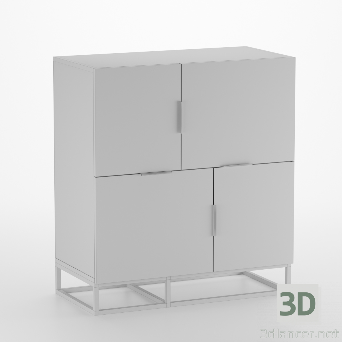 Cajonera-Loft-Pure-4-puertas 3D modelo Compro - render