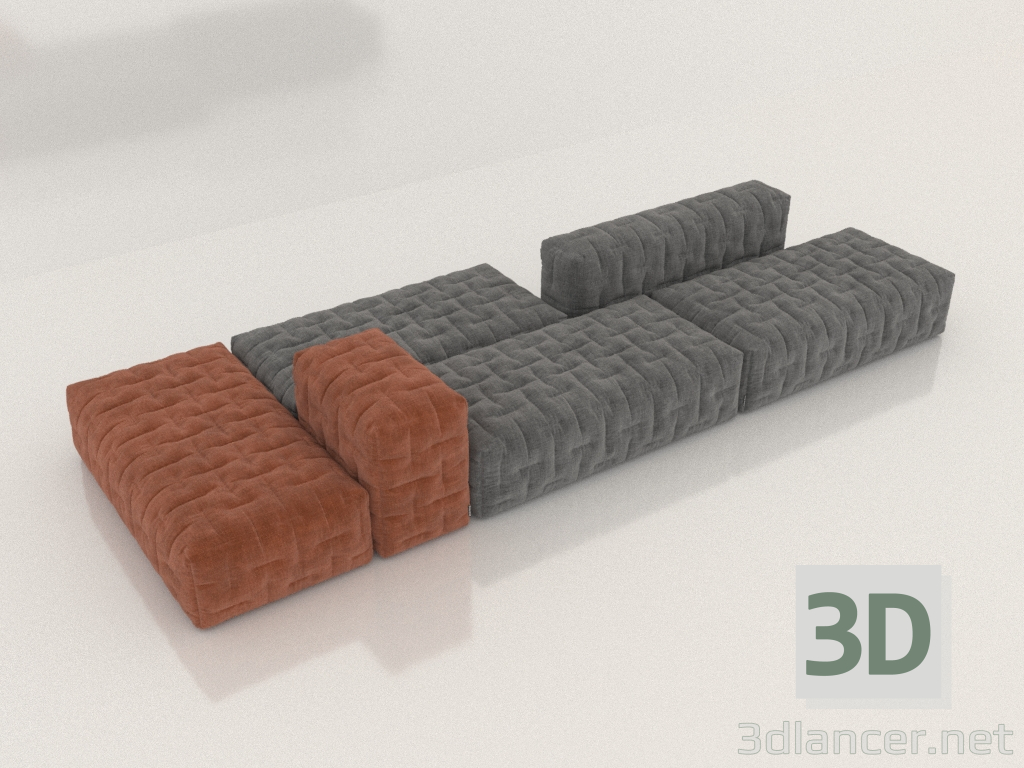 3d model Sofá modular BOCA FOO-FIVE - vista previa