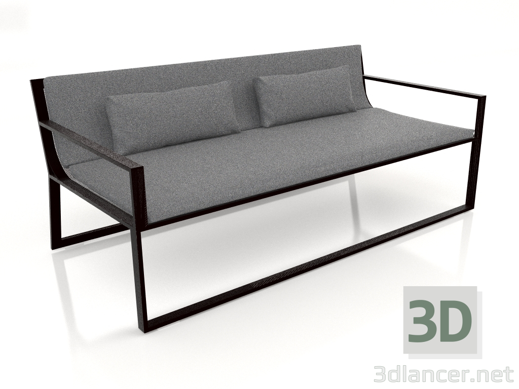 3d model 2-seater sofa (Black) - preview