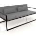 3d model 2-seater sofa (Black) - preview