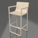 3d model Stool with a high back and armrests (Sand) - preview