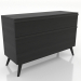 modèle 3D Commode 4 tiroirs 1200 mm (noir RAL 9005) - preview