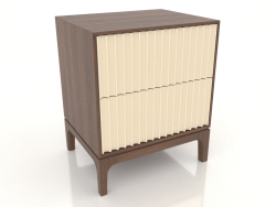 Table de chevet FARGO 2 tiroirs avec façades fraisées (vanille, chêne tabac, option 2)