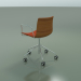 3d model Chair 0334 (5 castors, with armrests, with front trim, teak effect) - preview