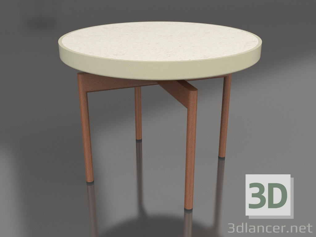 3d модель Стол журнальный круглый Ø60 (Gold, DEKTON Danae) – превью