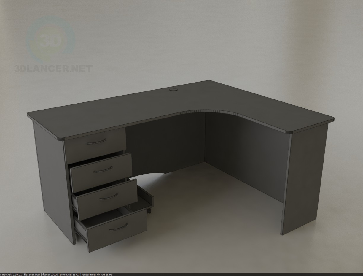 3D modeli Office tablo 1600х1300х750 - önizleme