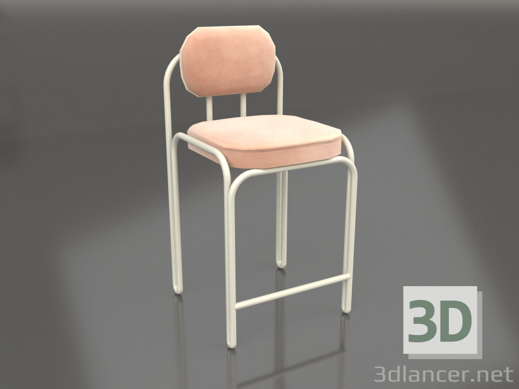 modèle 3D Tabouret semi-bar Tyanuchka (mousse pêche) - preview