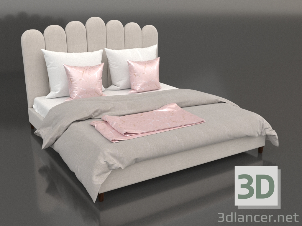 modello 3D Letto con testiera Celine - anteprima