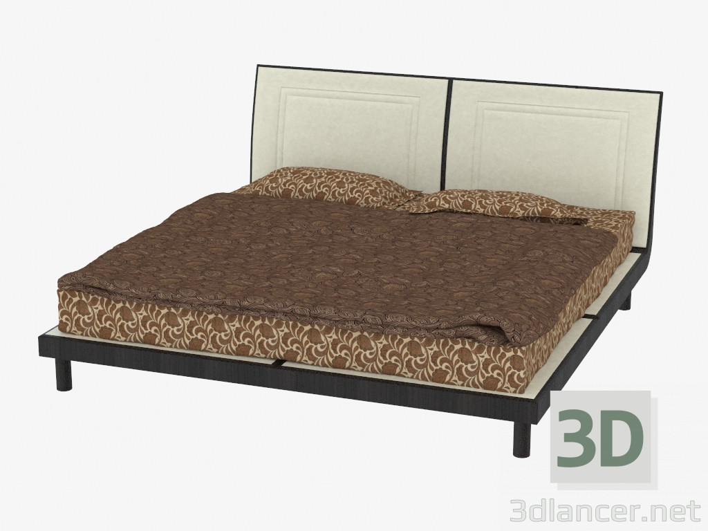 3D Modell Doppelbett mit Lederbesatz (JSB1010) - Vorschau