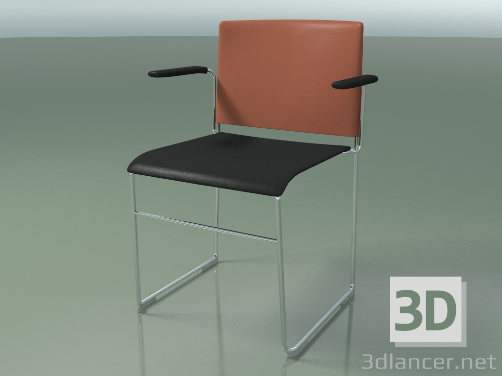 3d модель Стул стекируемый с подлокотниками 6603 (polypropylene Rust co вторым цветом, CRO) – превью