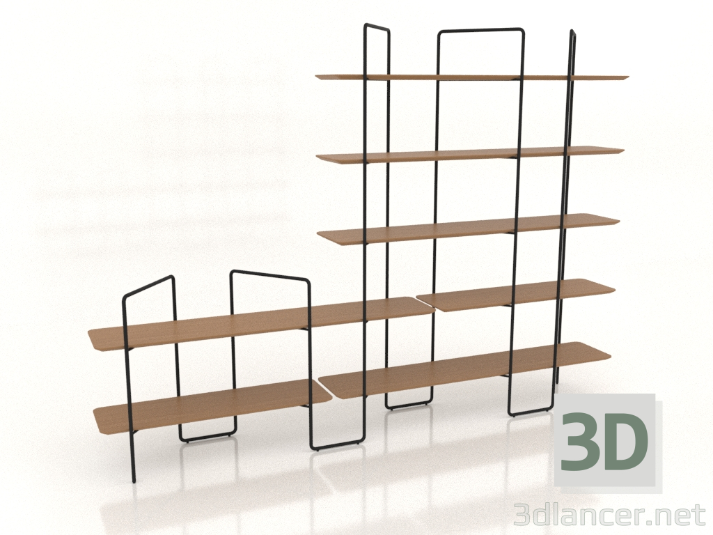 3D Modell Modulares Rack (Zusammensetzung 17 (11+01+U)) - Vorschau