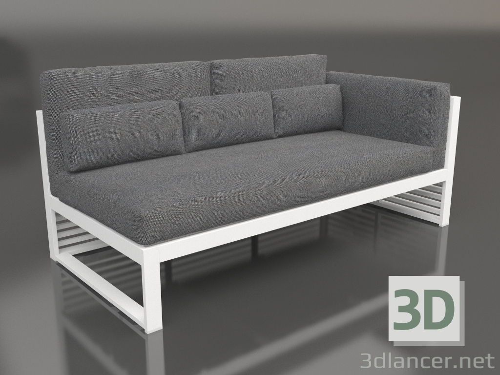 Modelo 3d Sofá modular, secção 1 direita, encosto alto (Branco) - preview