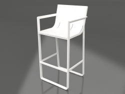 Tabouret avec dossier haut et accoudoirs (Blanc)