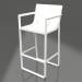 3d model Stool with a high back and armrests (White) - preview