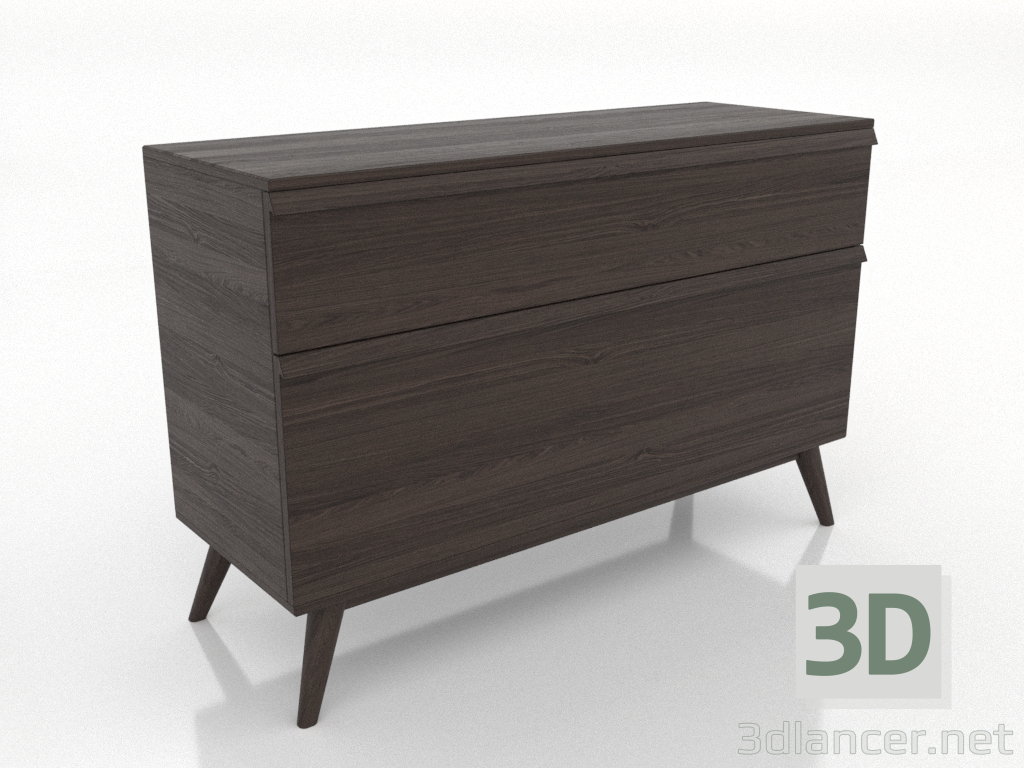 3d model Chest of drawers 4 1200 mm (ash walnut) - preview 3d model Chest of drawers 4 1200 mm (ash walnut) - preview