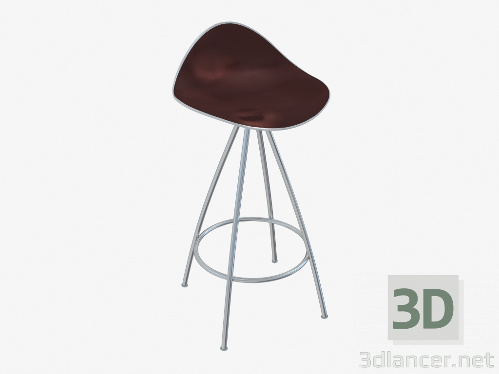 3d model Silla (blanco marrón h66) - vista previa