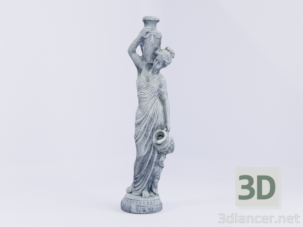 3D modeli bir sürahi ile kız - önizleme