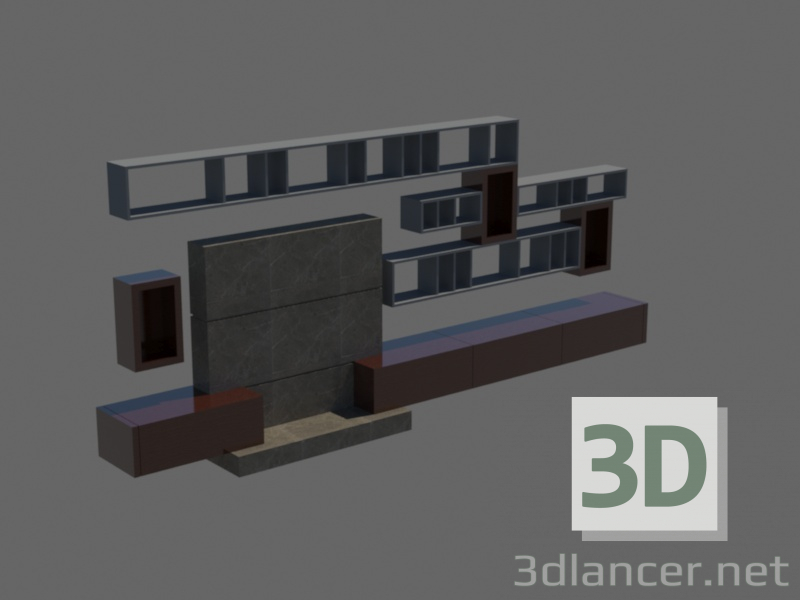 3d model TV unit - preview