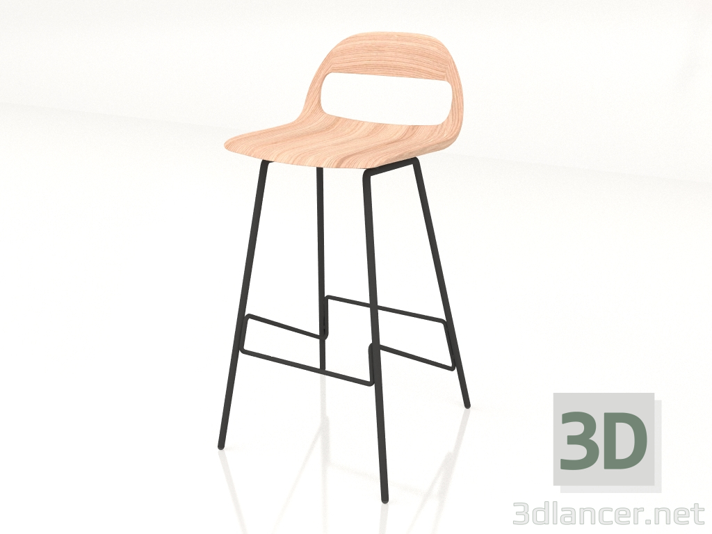 3d model Taburete de bar Leina (Negro) - vista previa