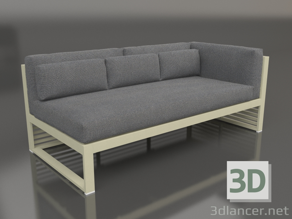 Modelo 3d Sofá modular, seção 1 direita (Ouro) - preview