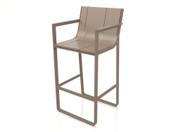 Tabouret avec dossier haut et accoudoirs (Bronze)