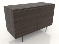 Chest of drawers 1 METAL 1200x500x800 (ash walnut)